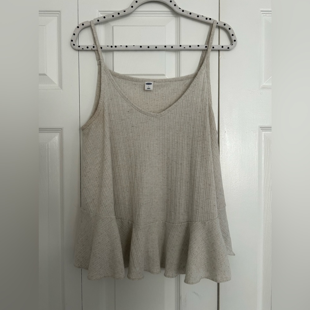 Old navy peplum tank-cream (size L)